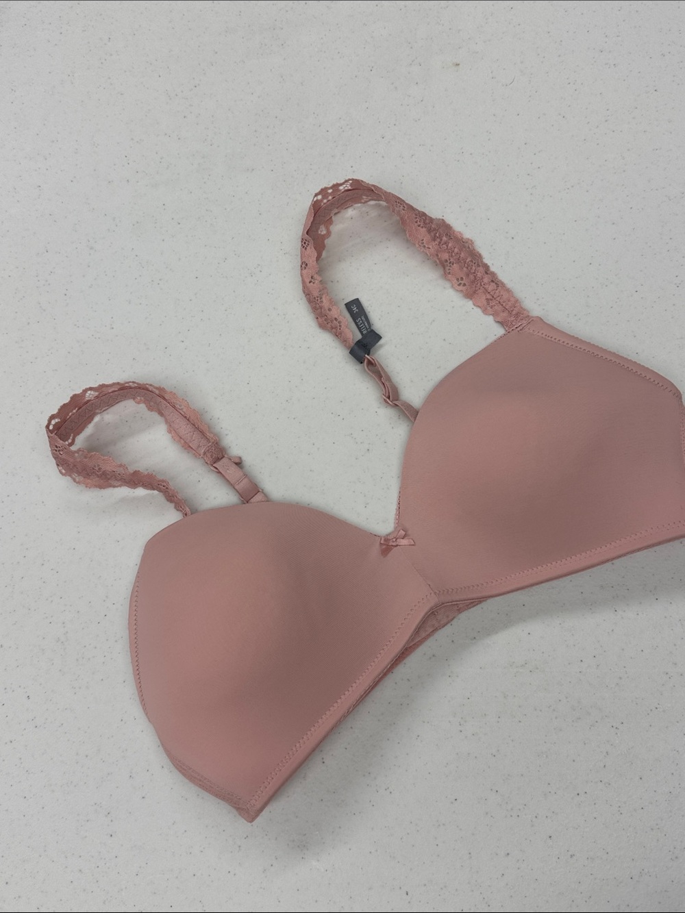 aerie Lace-Trim T-Shirt Bra in Dusty Rose Pink